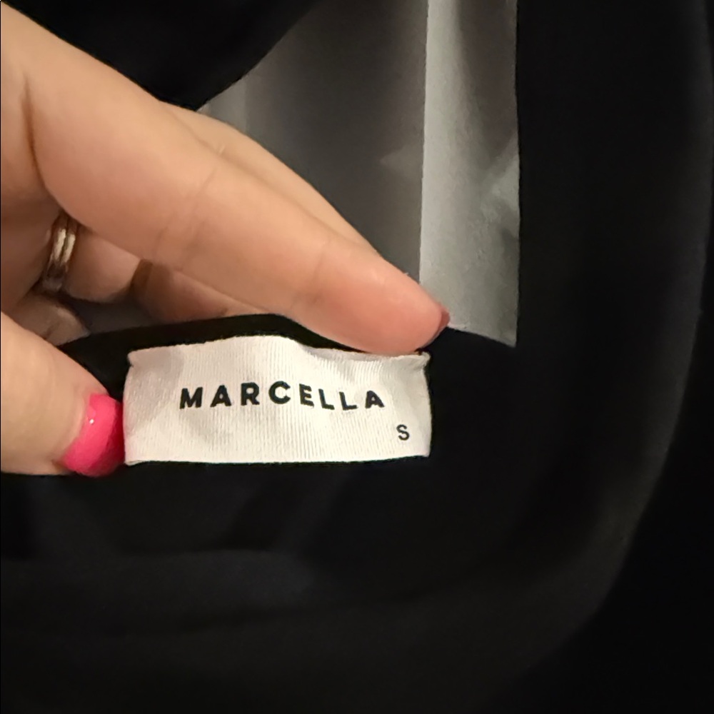 Marcella Nyc Black Asymmetrical One-Shoulder Top … - image 6